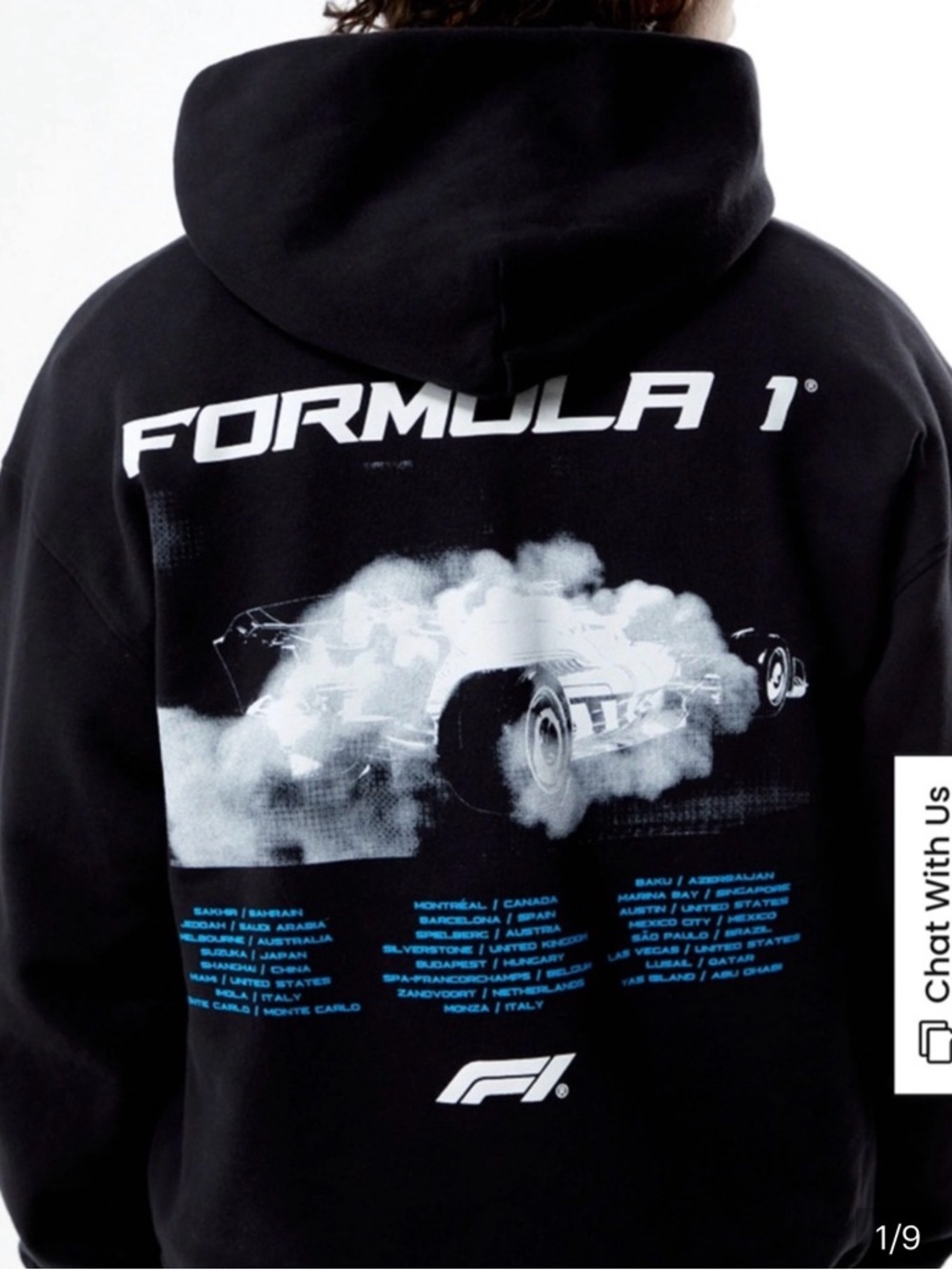 PACSUN Formula 1 Black Graphic Hoodie